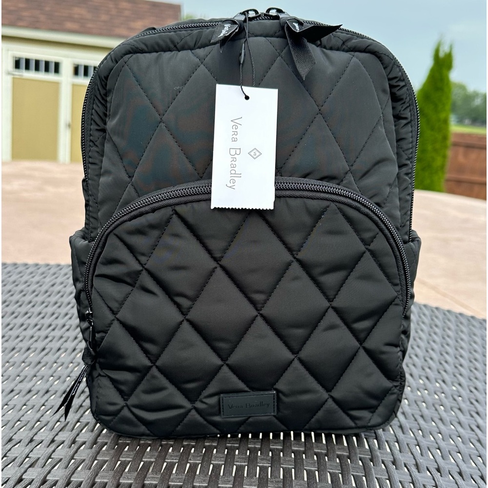 NWT Vera Bradley Quilted Ultralight COMPACT Backpack in Black